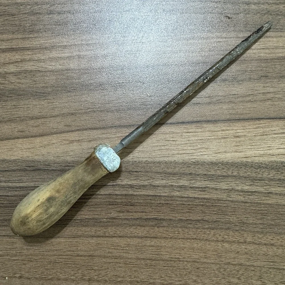 Vintage Python Knife Hone Sharpener Sharpening Primitive‎ Wood Handle Rare 8.75